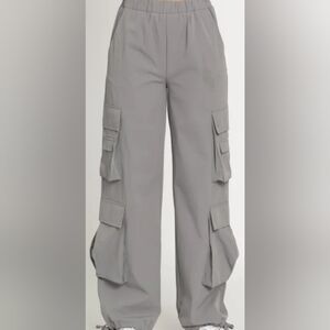 Gold Hinge Gray Drawstring Hem Cargo Pants Size S